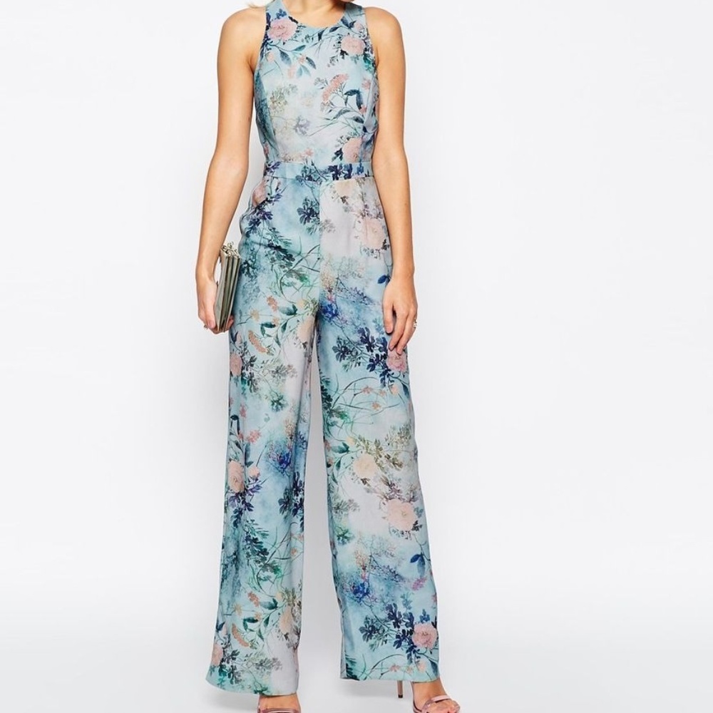 ASOS Blue Floral Jumpsuit